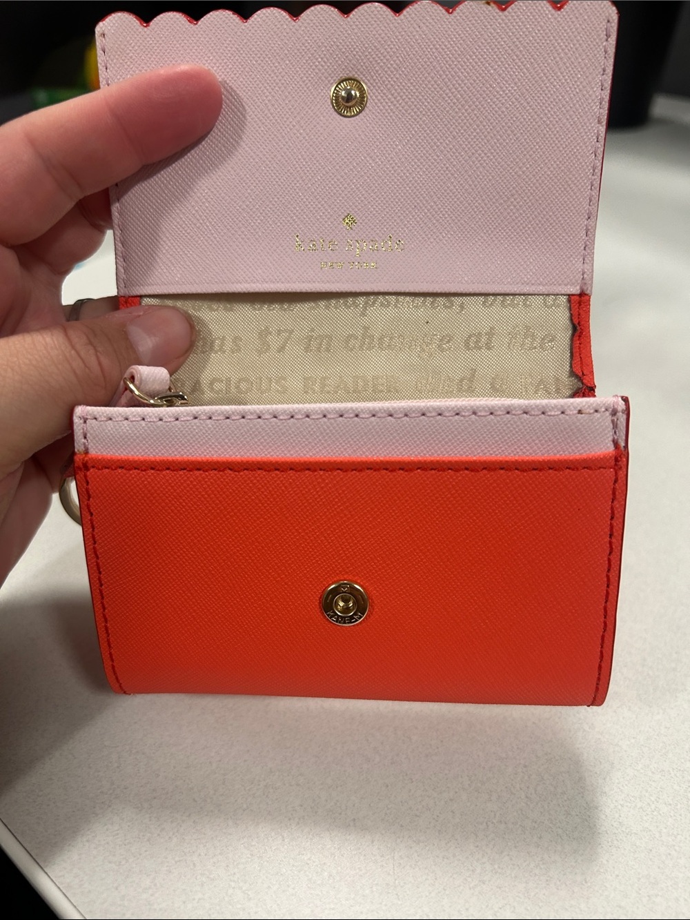 kate spade coral scallop flap card case - Picture 2 of 5